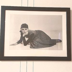 Retro Audrey Hepburn Poster in Black Frame